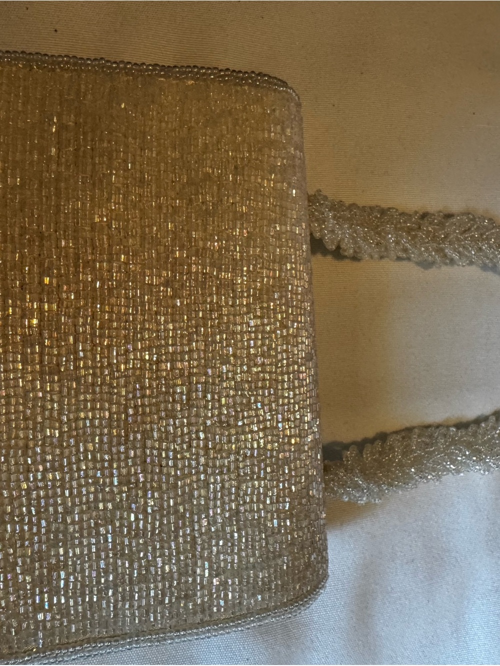 Sparkling Ivory Beaded Evening Clutch